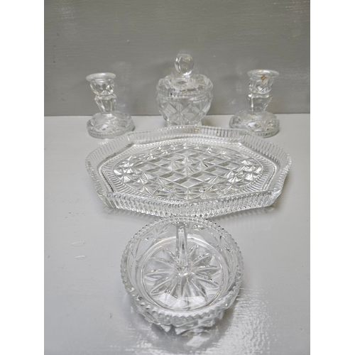 73 - 5Pc Cut Glass Dressing Table Set