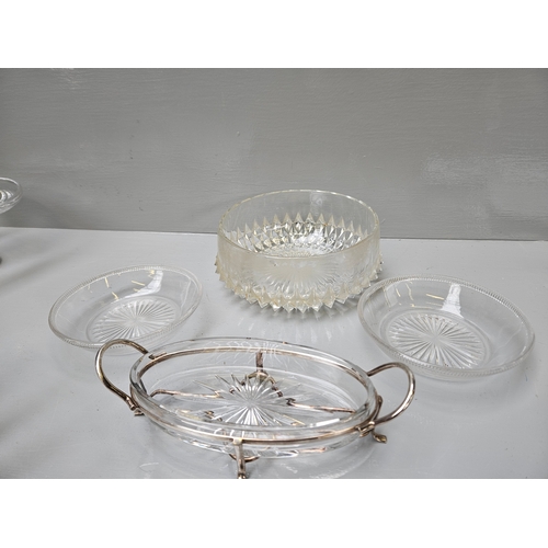 81 - Box Including Fruit Bowls,  Cake Stands, Silver Plated Glass Serving Dish Etc