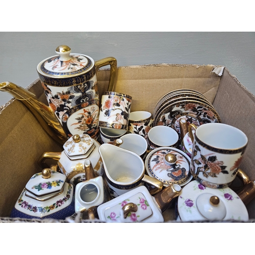 127 - Box Including Oriental Saji Coffee Set Etc