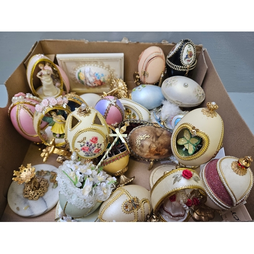 135 - 2 Boxes Of Assorted Fabergé Eggs & Certificates