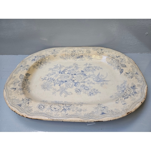 154 - 2 Large Meat Plates - 1 Damaged