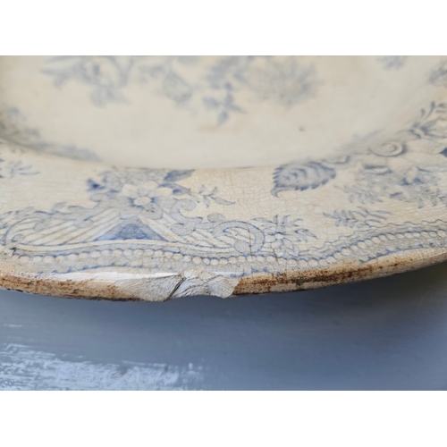 154 - 2 Large Meat Plates - 1 Damaged