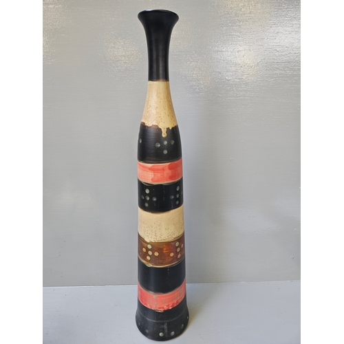 157 - Tall Hand Painted Vase H74cm