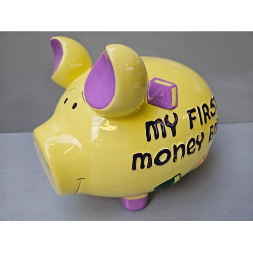 158 - 'My First Money Bank' Piggy Bank H22cm