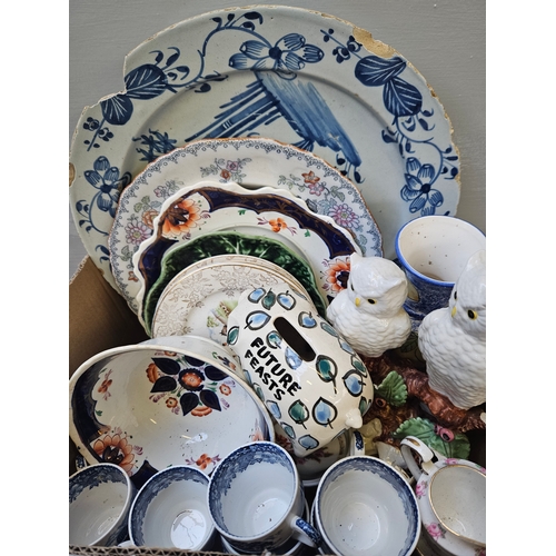 168 - Box Including 12 Wedgwood Blue & White Cups Etc