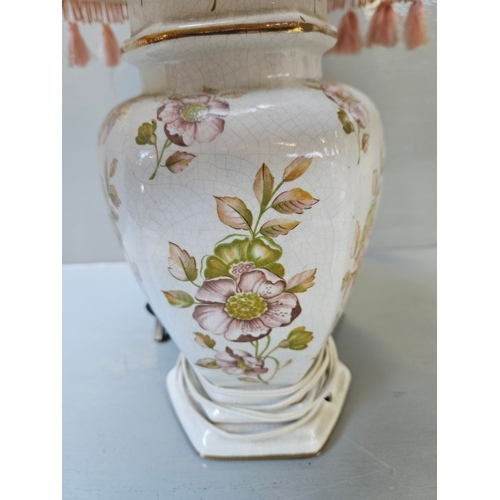 174 - Floral Table Lamp & Shade