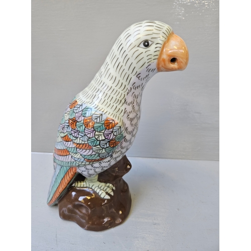 183 - Oriental Pottery Parrot H25cm