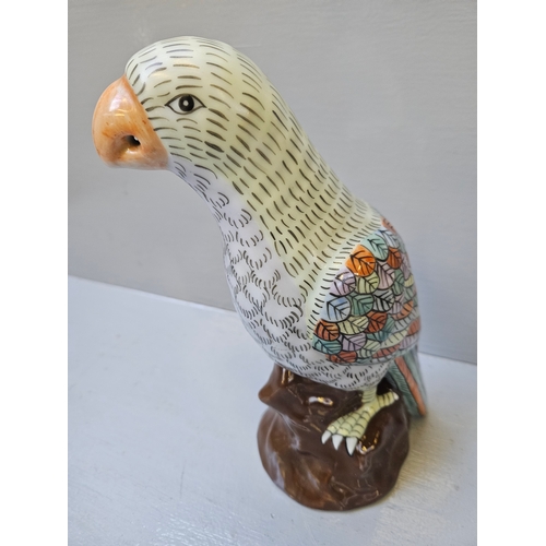 183 - Oriental Pottery Parrot H25cm