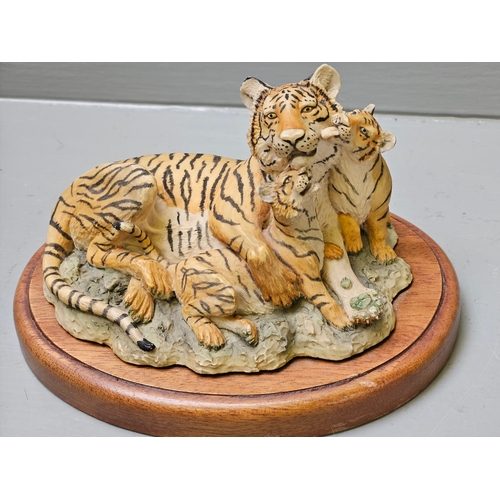 222 - 2 Tiger Figures On Wood Bases