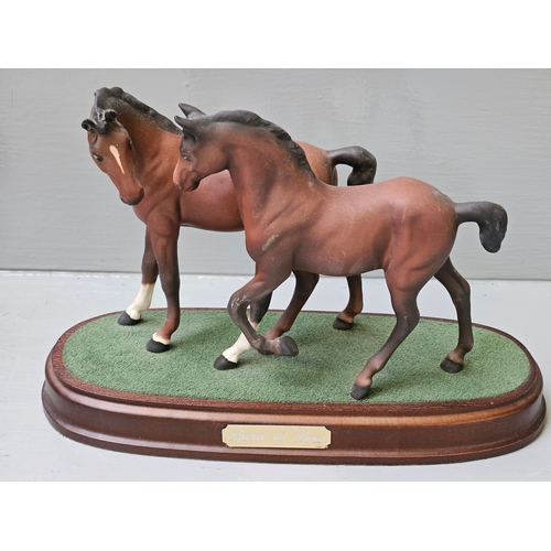 223 - Beswick Spirit Of Nature Horse On Wood Base & Beswick Spirit Of Love On Wood Base