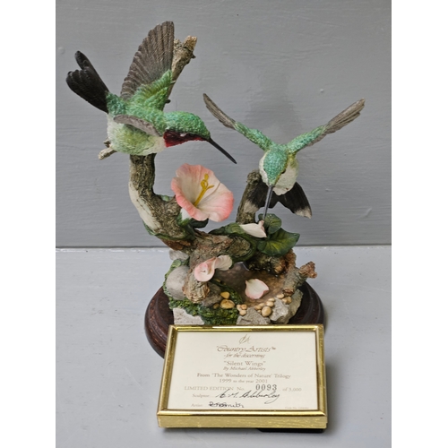 228 - Country Artists 'Silent Wings' By Michael Abberley Limited Edition 93/3000 With Certificate On Wood ... 