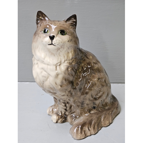 232 - Beswick Grey Stripe Pattern Persian Cat No 1867 H21cm