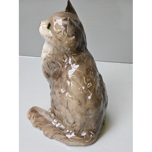 232 - Beswick Grey Stripe Pattern Persian Cat No 1867 H21cm