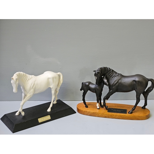 239 - Beswick Black Beauty & Foal (Connoisseur Model) On Wood Base & Beswick Spirit Of Youth On Wood Base ... 