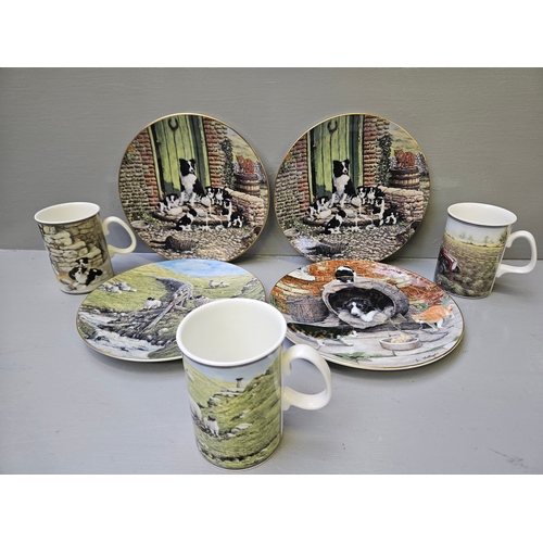 243 - 4 Border Fine Arts Collector's Plates & 3 Border Fine Arts Mugs