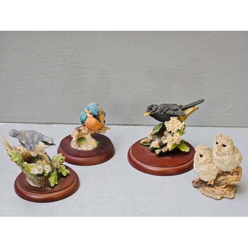 250 - 4 Border Fine Arts Bird Figurines