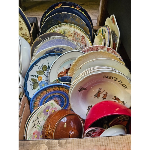 289 - 2 Boxes Of Assorted Wall Plates, Meat Plates Etc