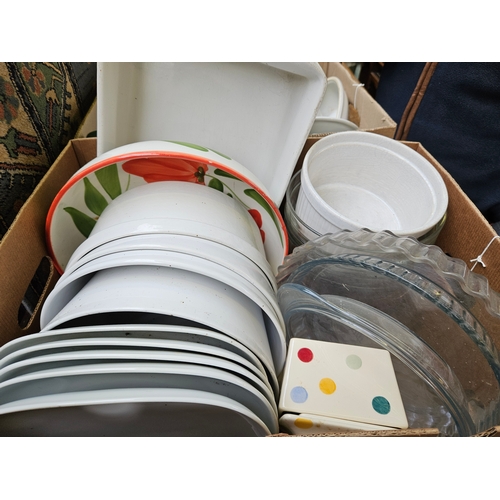 295 - Box Of Glass Dishes, Ceramic Dishes Etc