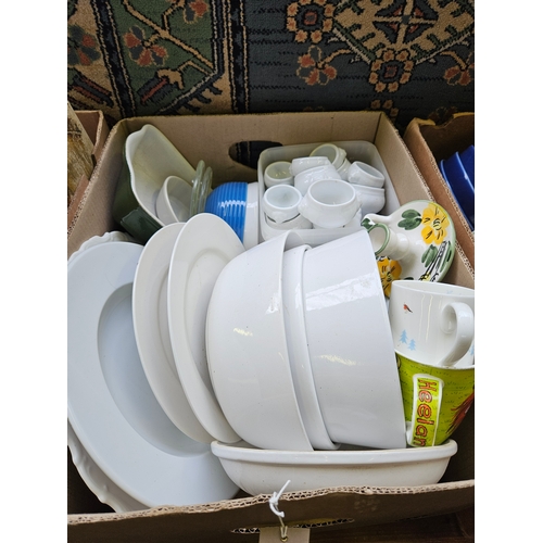 296 - Box Of Plates, Dishes, Egg Cups Etc