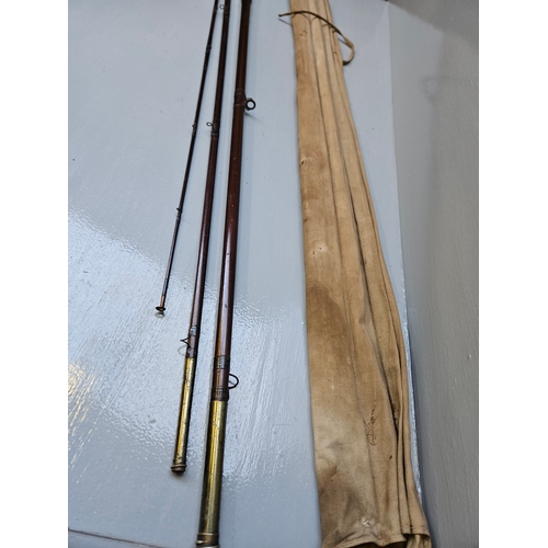 586 - 3 Pc Fishing Rod In Canvas Sleeve