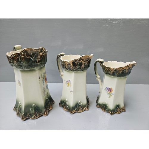 149 - 3 Victorian Hand Painted Jugs