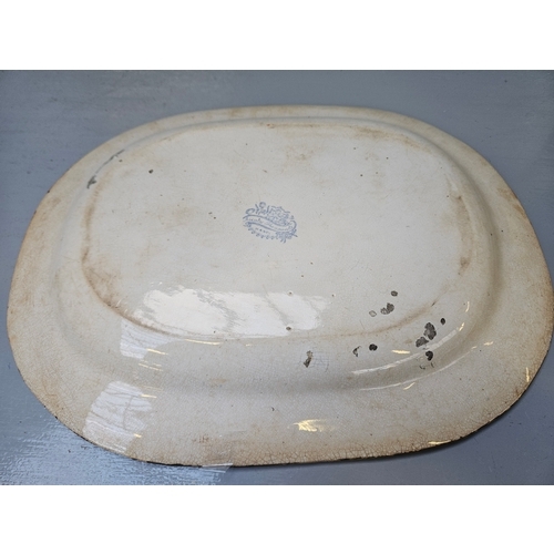 154 - 2 Large Meat Plates - 1 Damaged