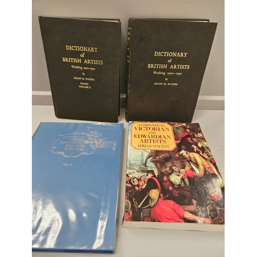 1 - 4 Volumes - Art Reference Books Including Dictionary Of British Artists By Grant M Waters Etc