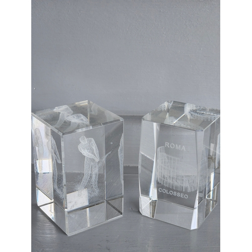 72 - Box Including 7 Assorted Glass Paperweights