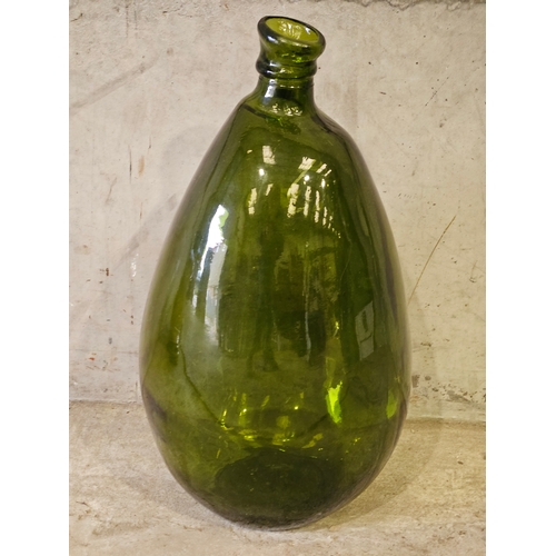 84 - Olive Green Glass Vase/Bottle H47cm