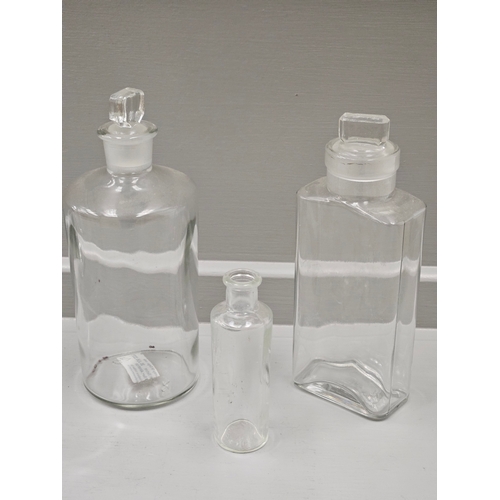 93 - 8 Early Apothecary/Medicine Jars With Glass Stoppers & 1 Other