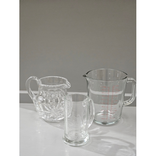 95 - 5 Glass Water Jugs, 3 Glass Tankards Etc