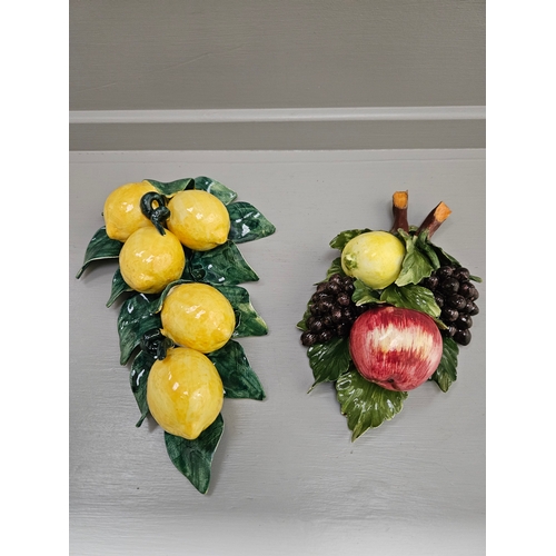 113 - 2 Hand Painted Ceramic 'Fruit' Wall Hanging Kitchen Plaques H24cm & H30cm