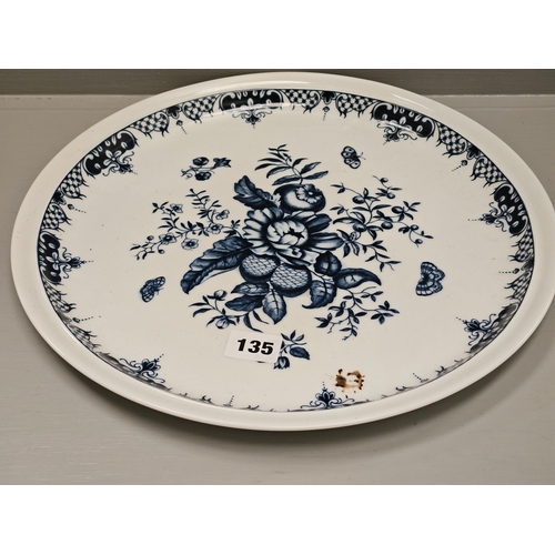 135 - Large Grimwades Blue & White Meat Plate, Large Royal Worcester Plate & 1 Other