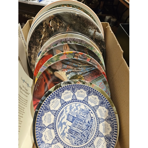 198 - 12 Assorted Collector's Plates, 4 Blue & White Wedgwood Jugs