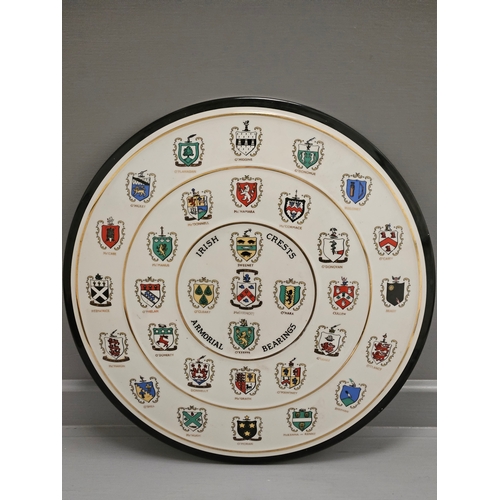 248 - Arklow Pottery Irish Crests Armorial Bearrings Plate/Plaque W34cm & Royal Worcester Davenham Platinu... 