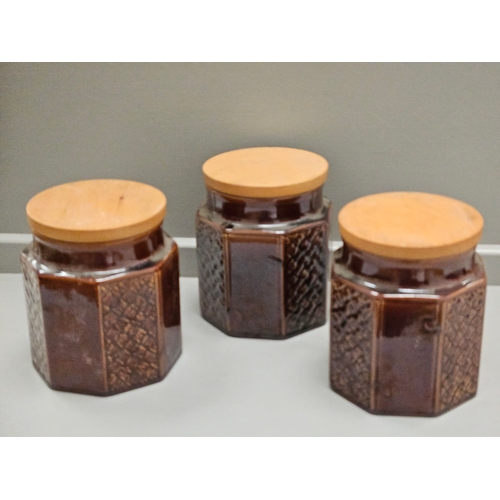 272 - 6 Brown Glazed Storage Jars Etc