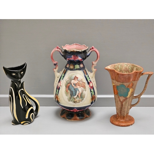 274 - Arthur Wood Vase, Royal Doulton Lidded Vase, Maling Bowl, 2 Mason's Ginger Jars Etc