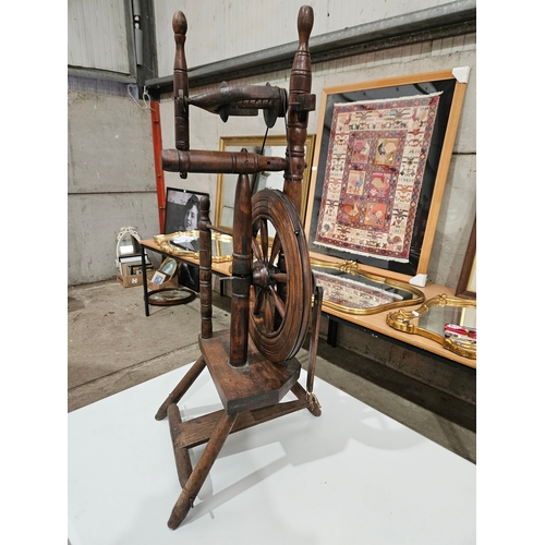 315 - Wooden Spinning Wheel H89cm