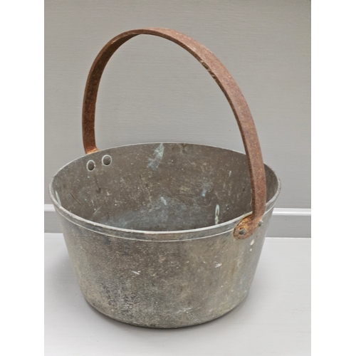 317 - Brass Metal Handled Jam Pan H34cm