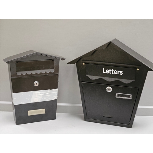 321 - 2 Tin Letter Boxes With Keys