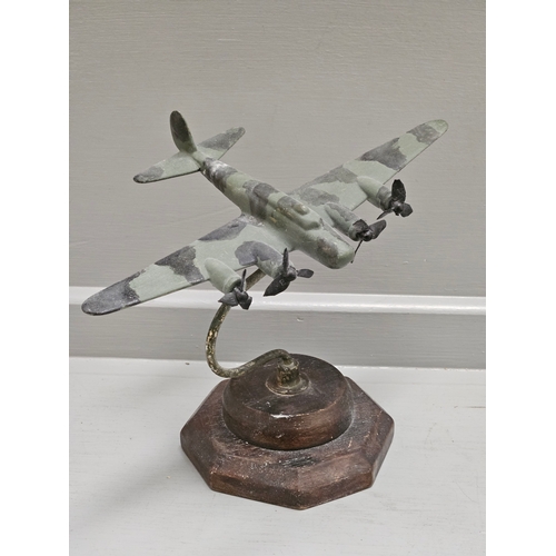 334 - American Bomber Model Aeroplane Desk Piece H16cm