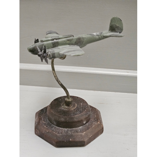 334 - American Bomber Model Aeroplane Desk Piece H16cm