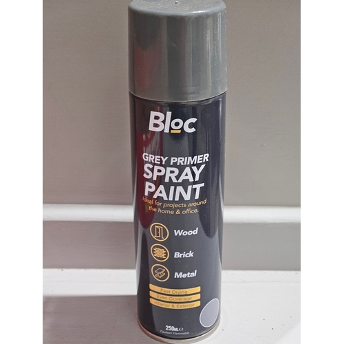 360 - 35 Cans Of Bloc Grey Primer Spray Paint