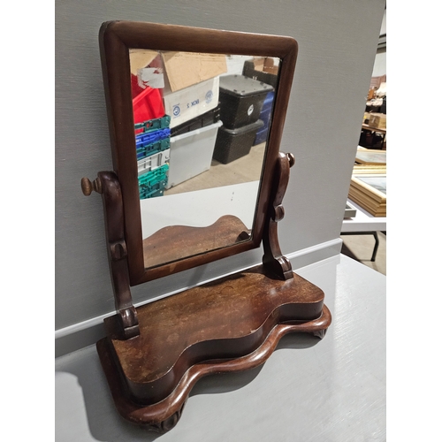 377 - Mahogany Swing Toilet Mirror H48cm