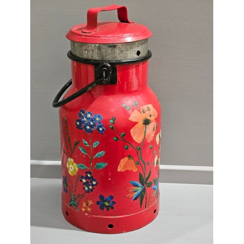 399 - Hand Painted Victorian Milk Can H48cm