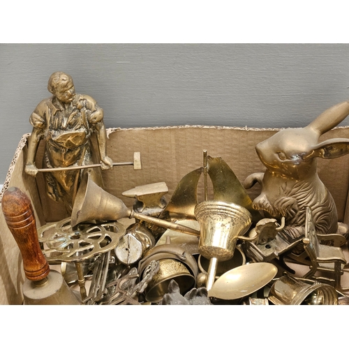 421 - Box Of Assorted Brassware