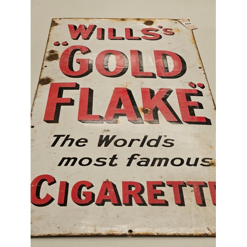 424 - Wills's 'Gold Flake' The World's Most Famous Cigarette Advertising Sign H92cm W46cm