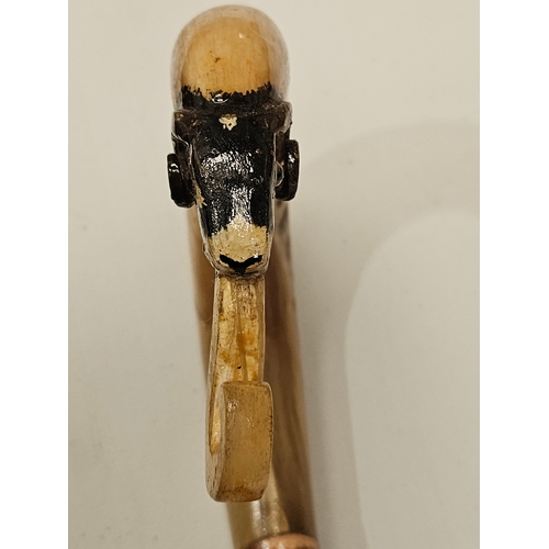 434 - 'Tup' Horn Handled Hazel Walking Stick