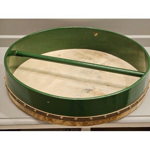 436 - 'Bodhran' Roundstone Drum & 5 Beaters W45cm