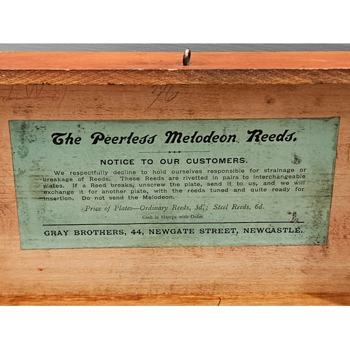 437 - 'The Peerless Melodeon Reeds' Wooden Box, 2 Dairy Thermometers